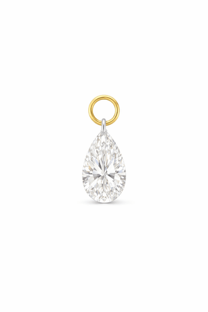 14K Pear Lab Grown Drilled Diamond Ear Charm