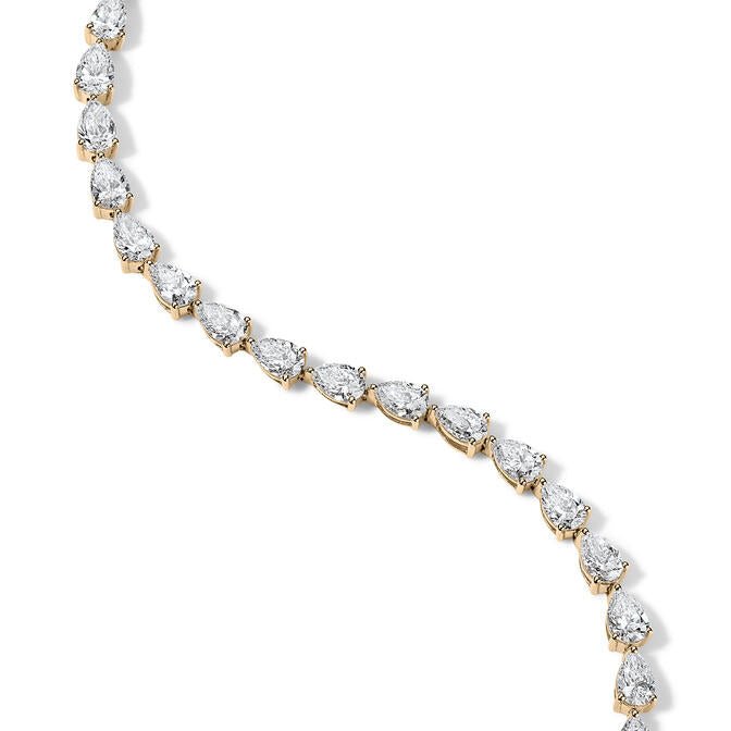 14K Pear Shape Lab Grown Diamond Tennis Bracelet - Nolita