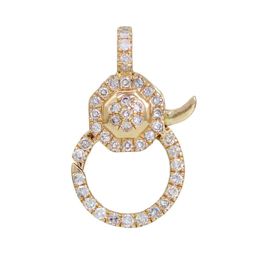 14K Round Diamond Lobster Lock - Nolita