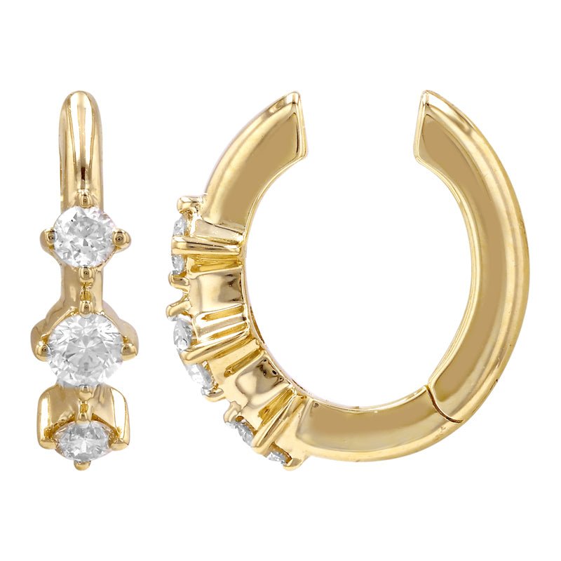 14k Yellow Gold Diamond Ear Cuff / Sold As A Single - Nolita