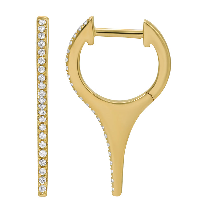 14K Diamond Spike Huggie