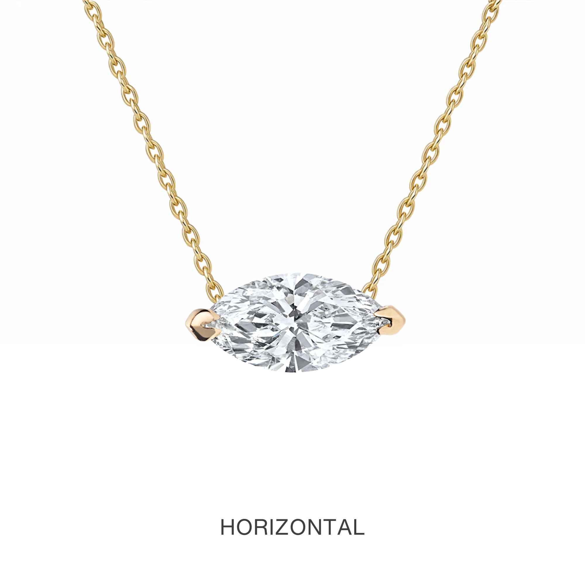 14K Marquise Lab Grown Diamond Solitaire Necklace