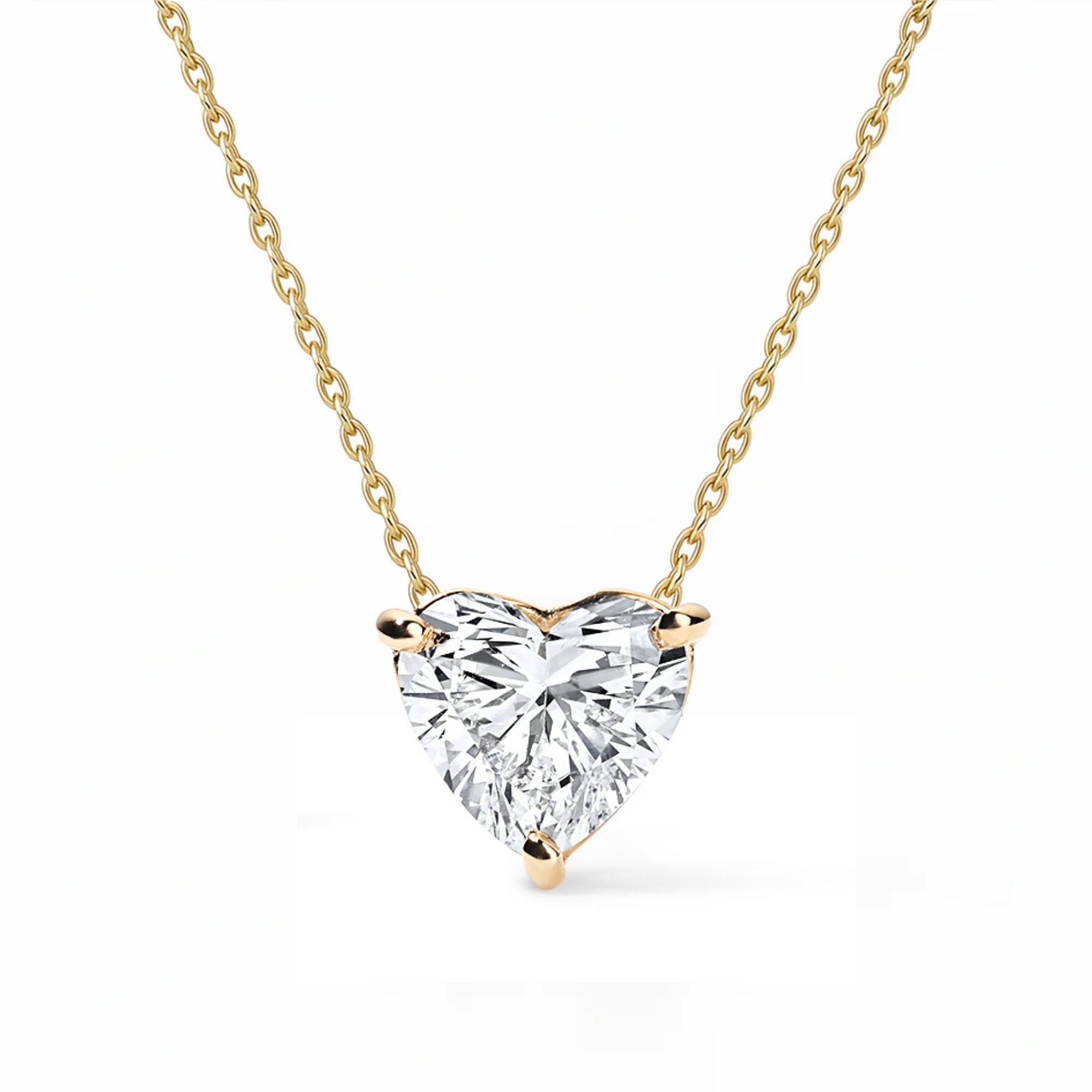 14K Heart Lab Grown Diamond Solitaire Necklace