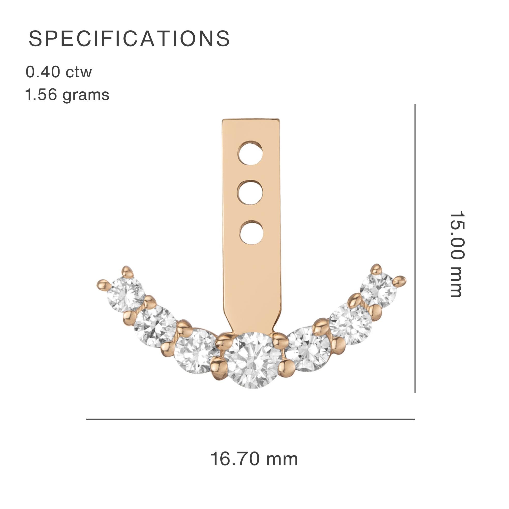 14K Lab Diamond Earring Jacket