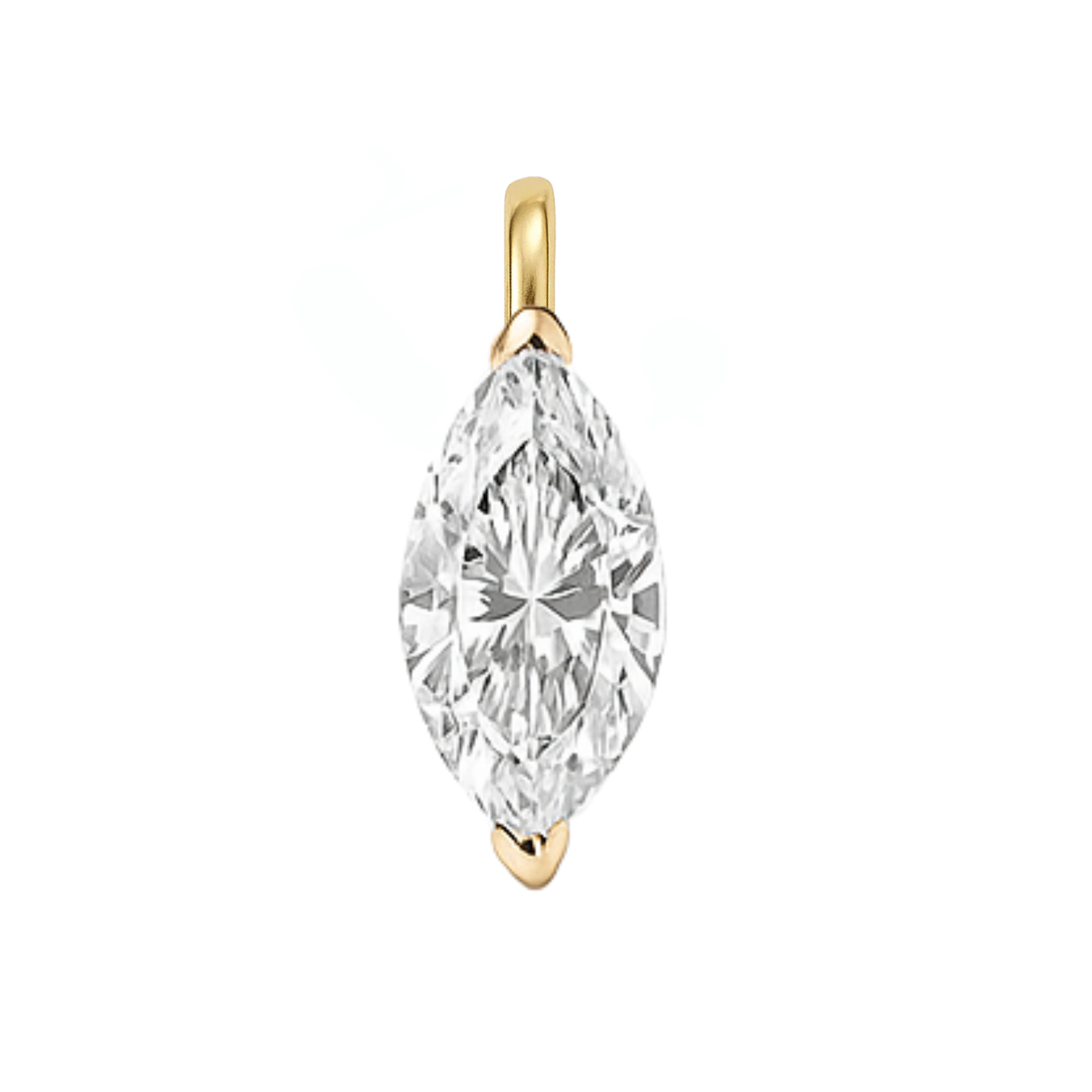 14K Marquise Cut Lab Grown Diamond Pendant