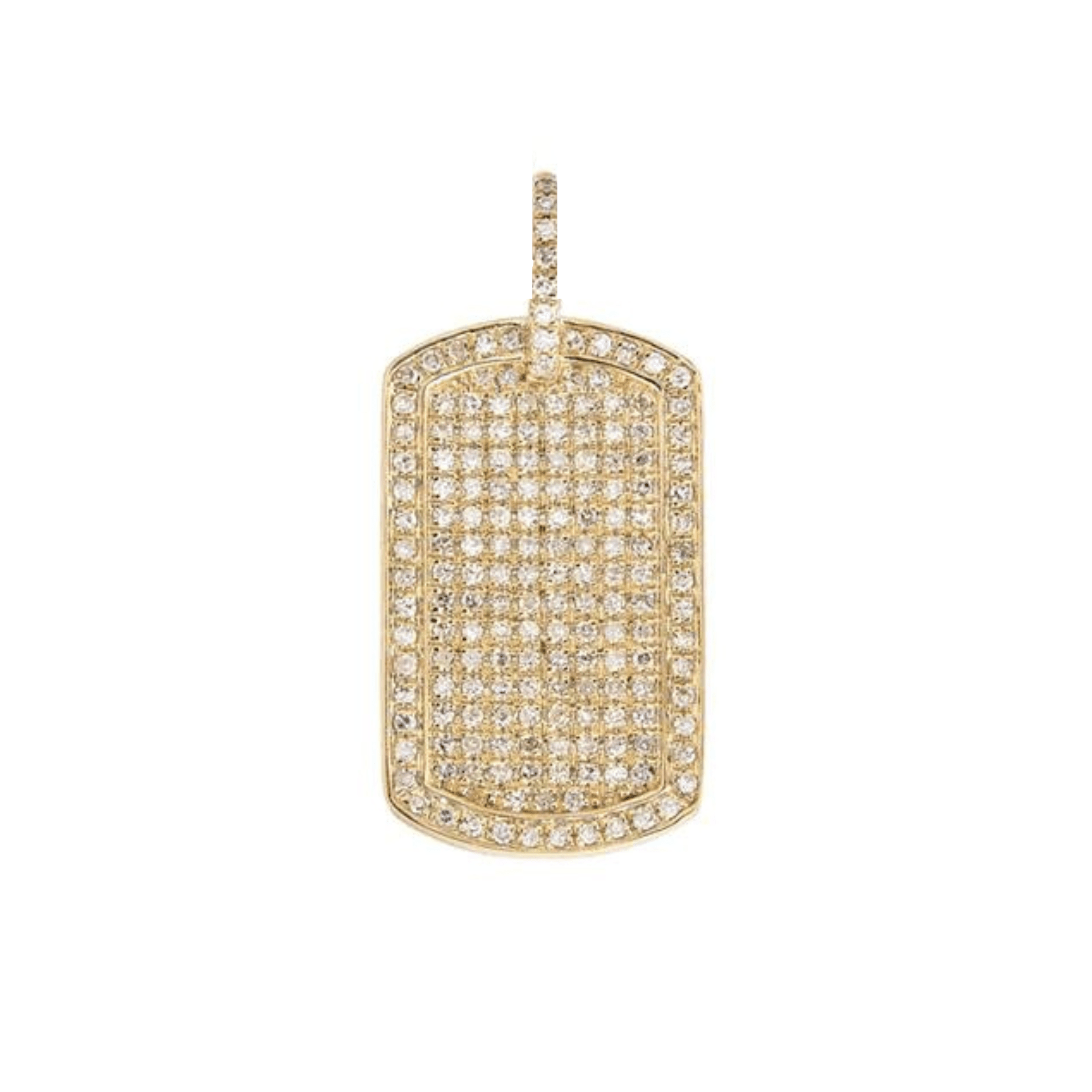 14K All Diamond Dog Tag - Nolita