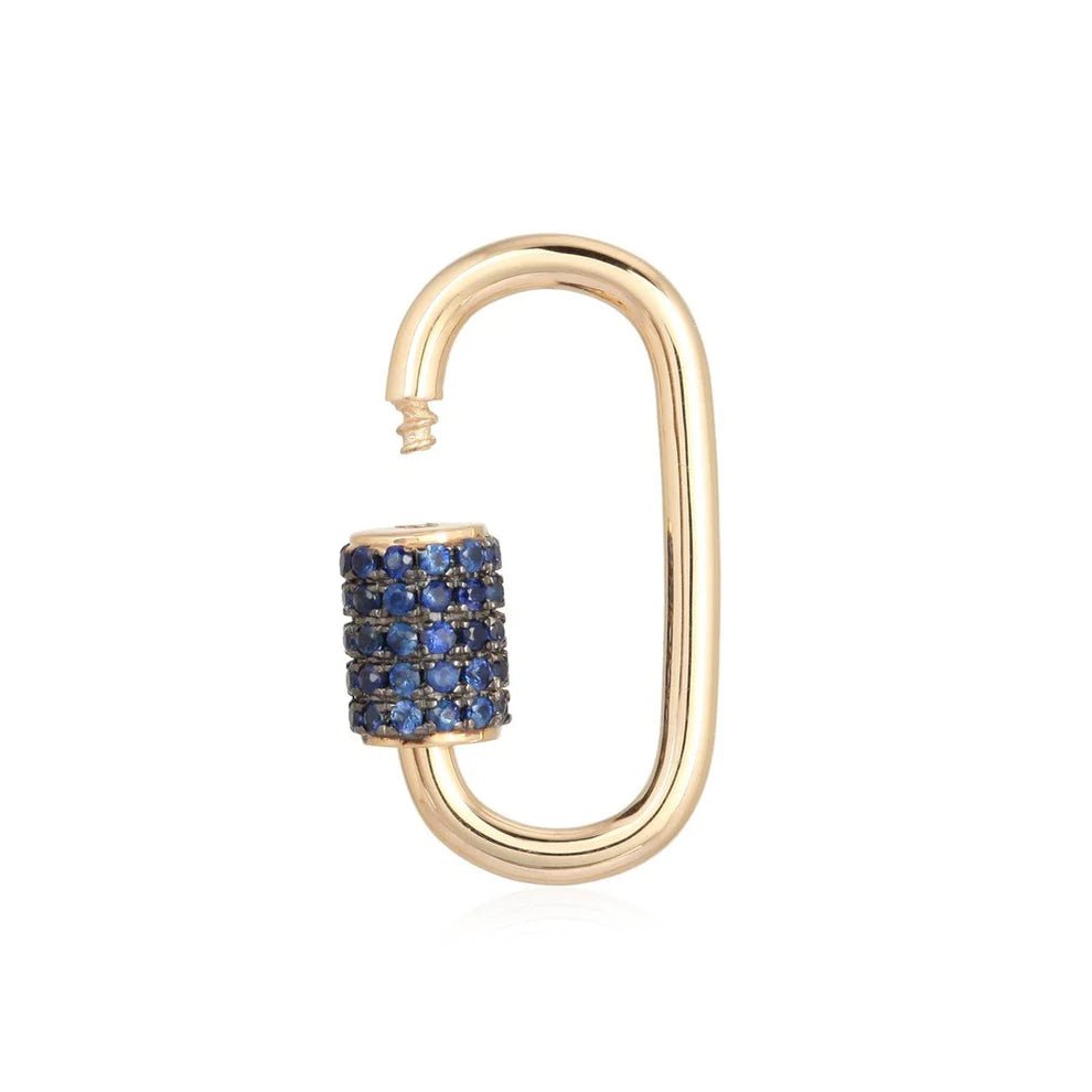 14K Blue Sapphire Carabiner Lock - Nolita