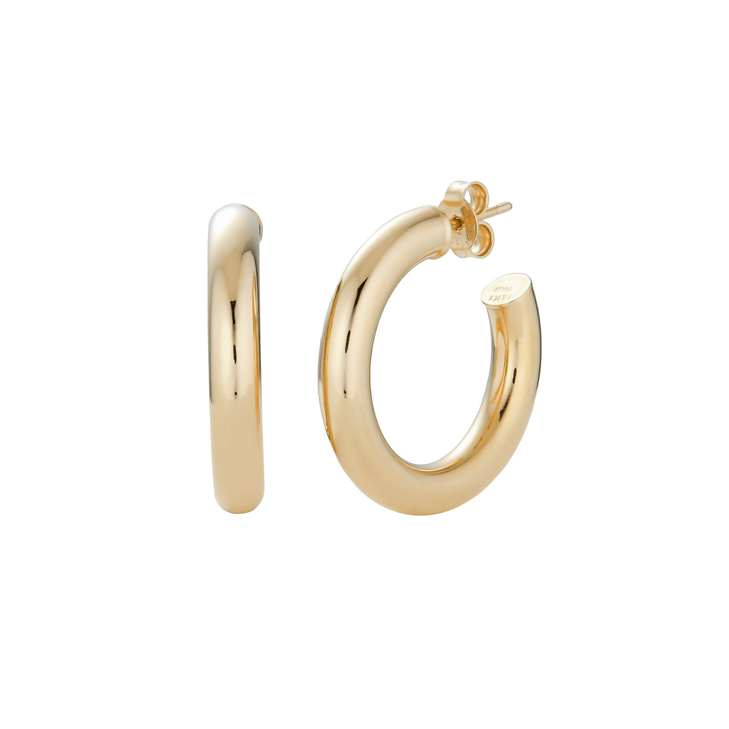 14K Chunky Hoop Earrings- Medium - Nolita