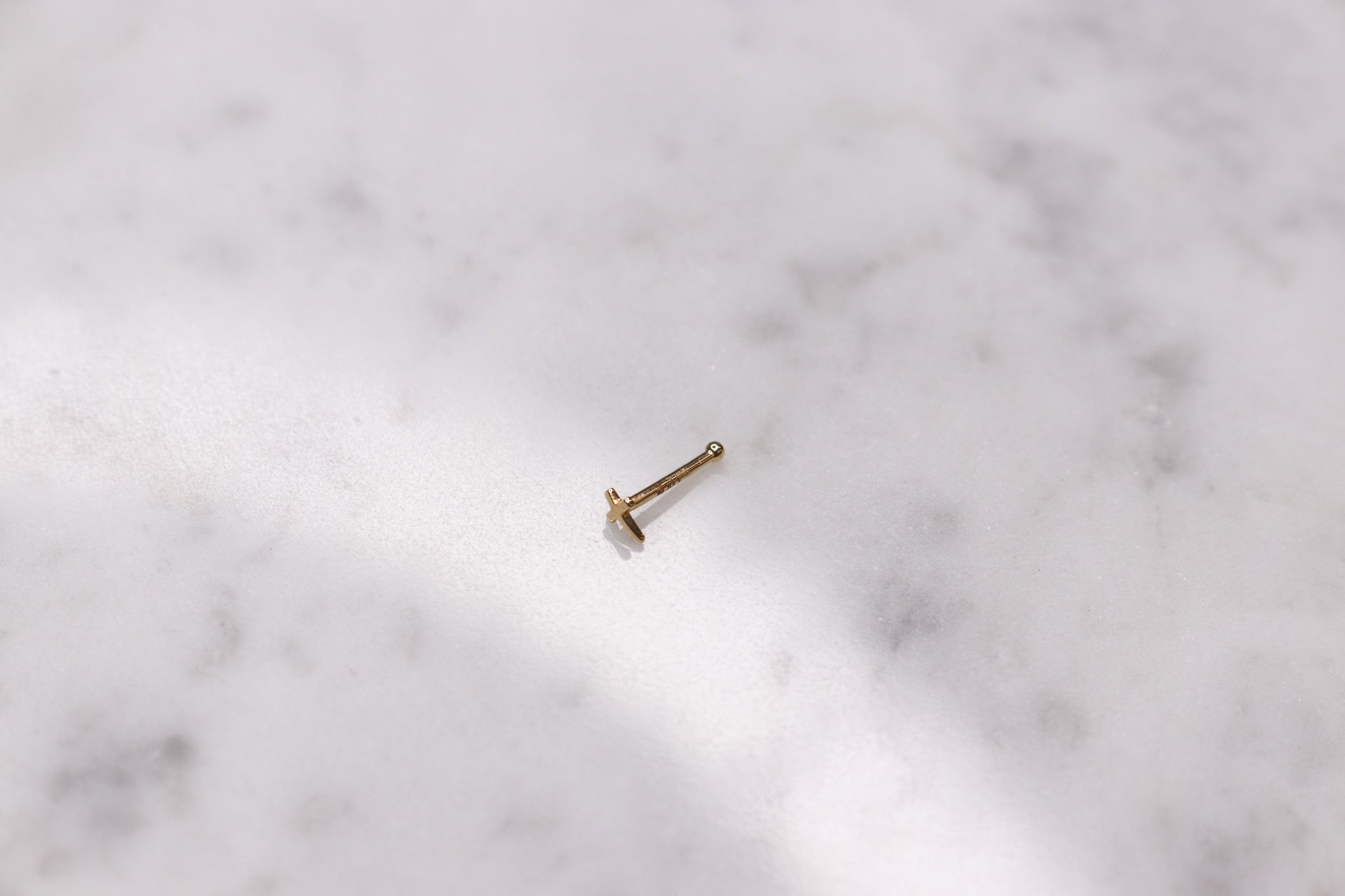 14K Cross Nose Stud - Nolita