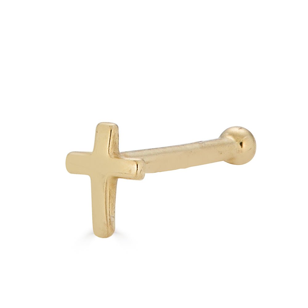 14K Cross Nose Stud - Nolita