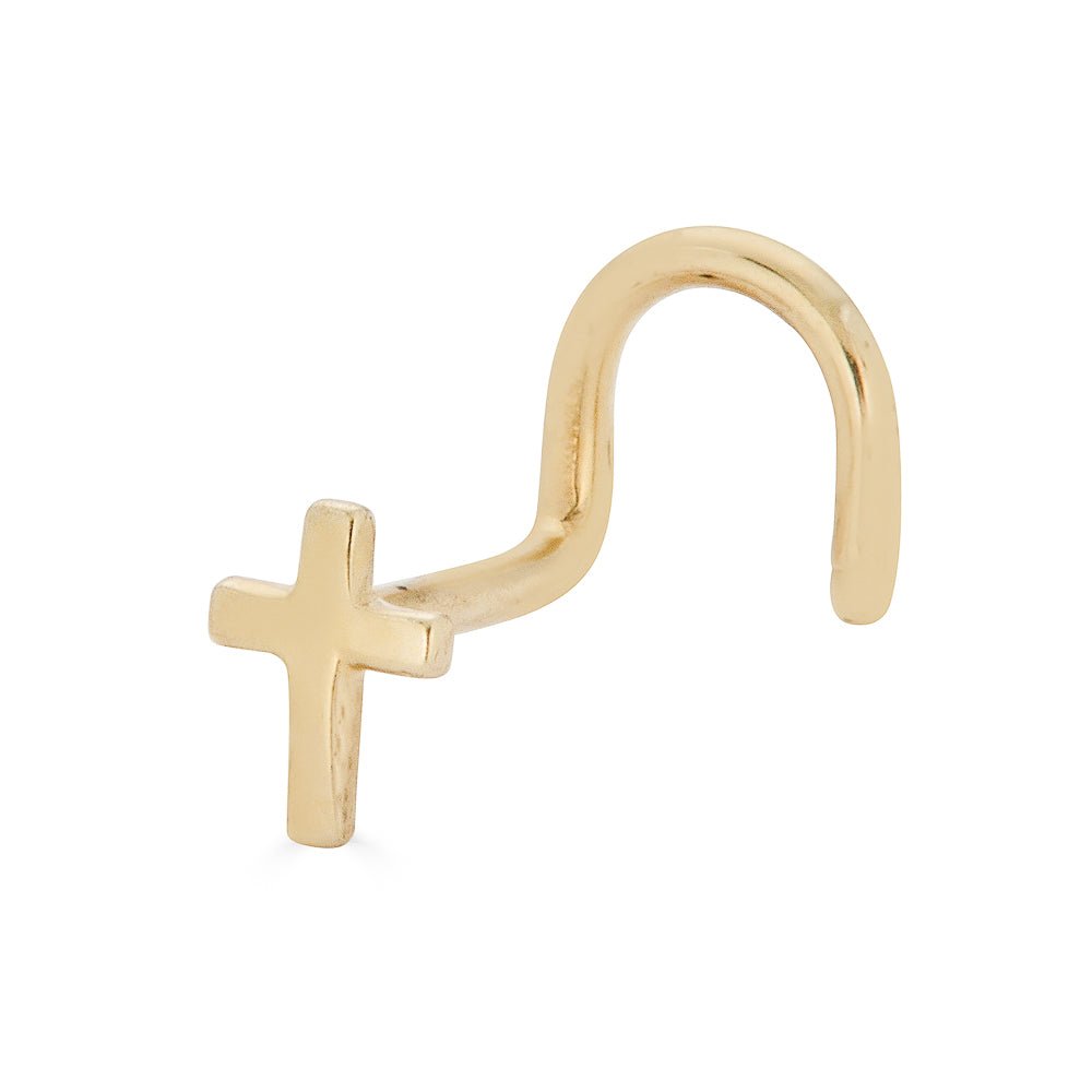 14K Cross Nose Stud - Nolita