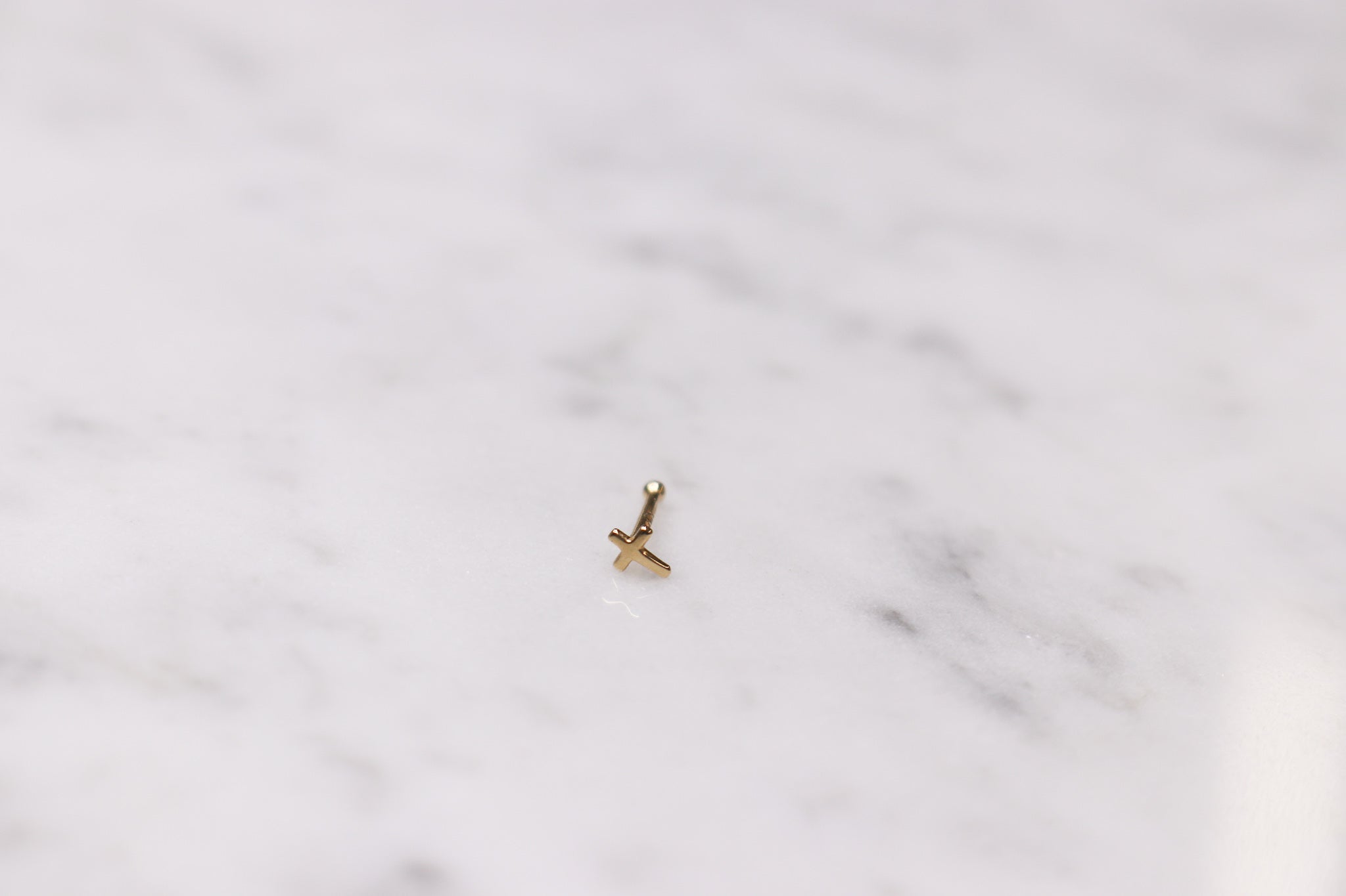 14K Cross Nose Stud - Nolita