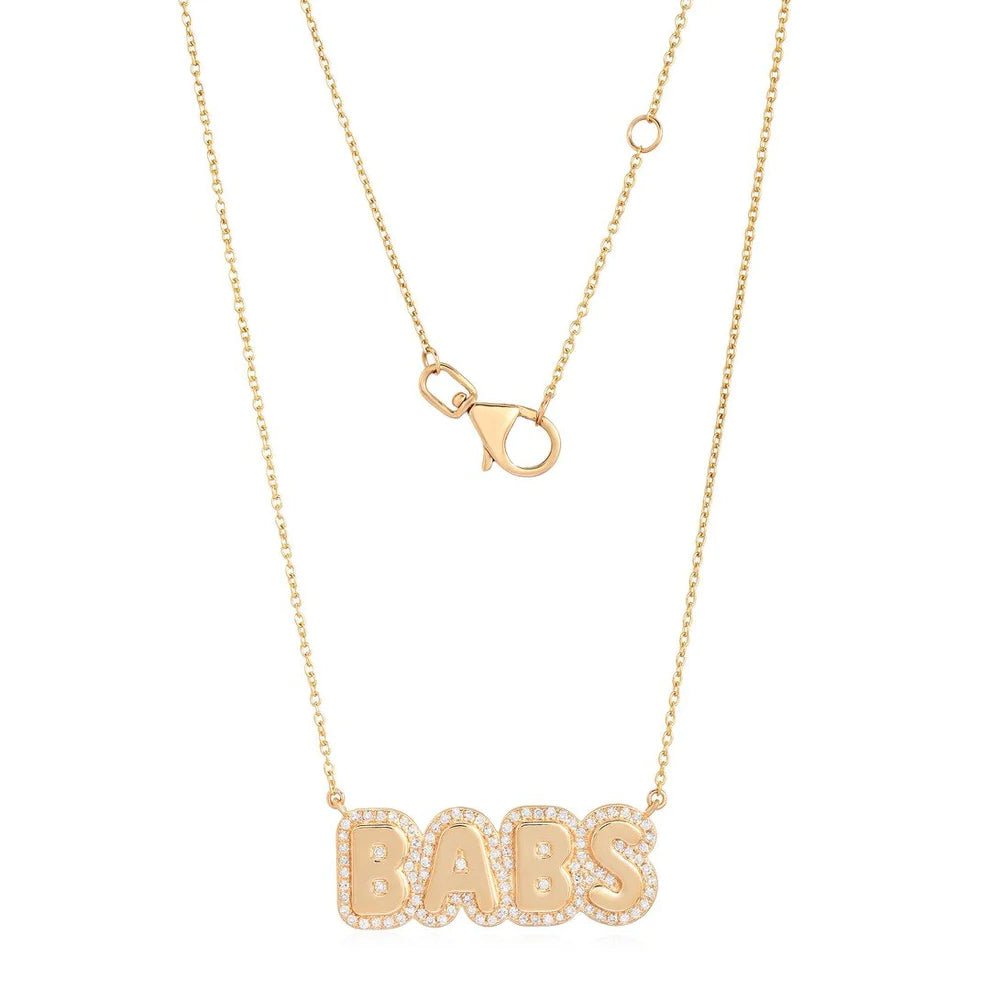 14K Custom Bubble Letter Necklace - Nolita