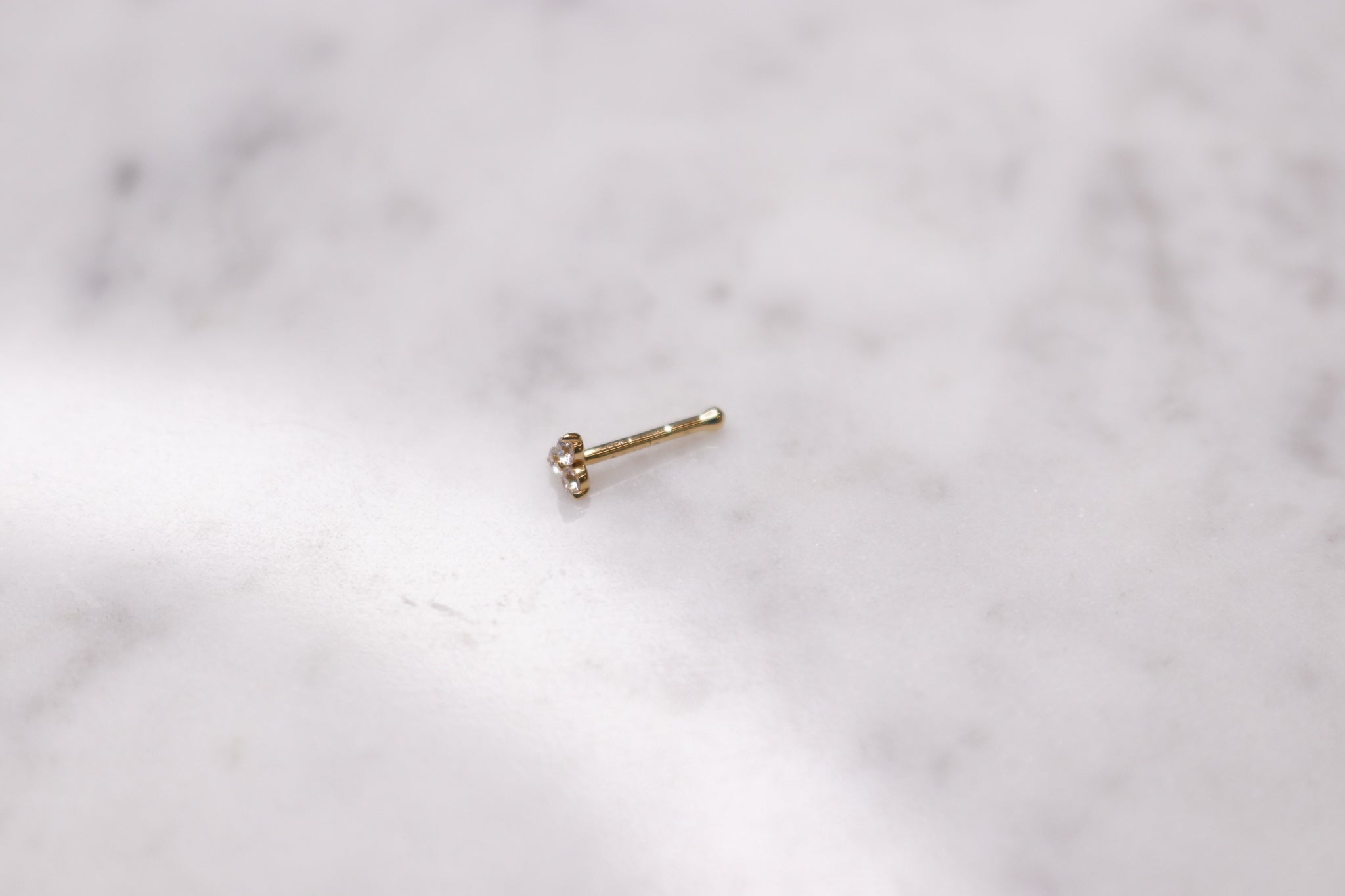 14K CZ Cluster Nose Stud - Nolita