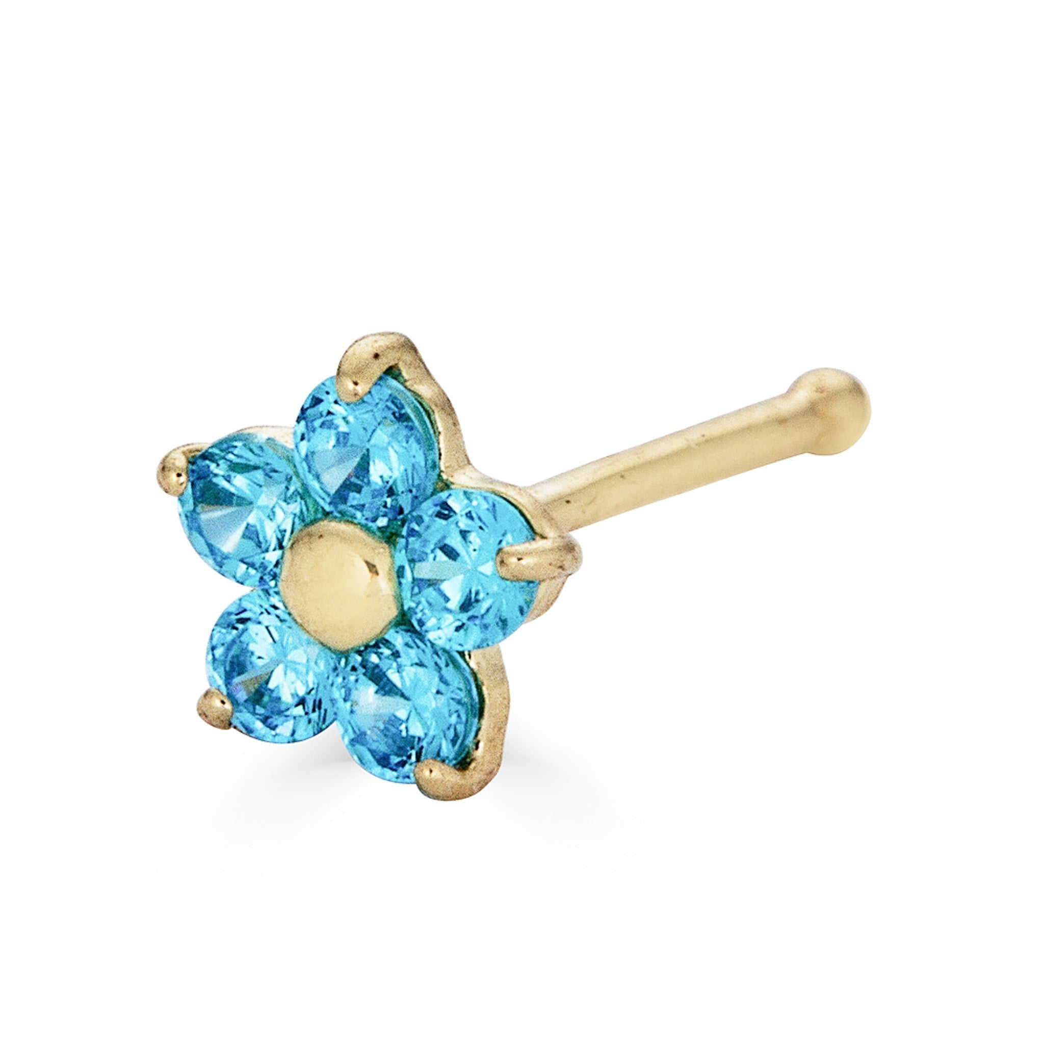 14K CZ Flower Nose Stud - Nolita