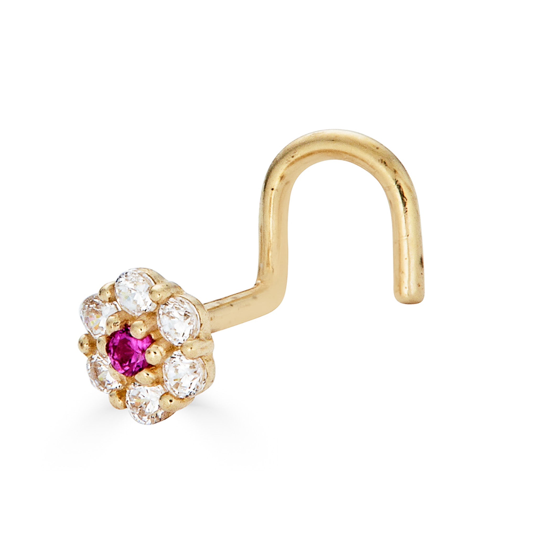 14K CZ Flower Nose Stud - Nolita