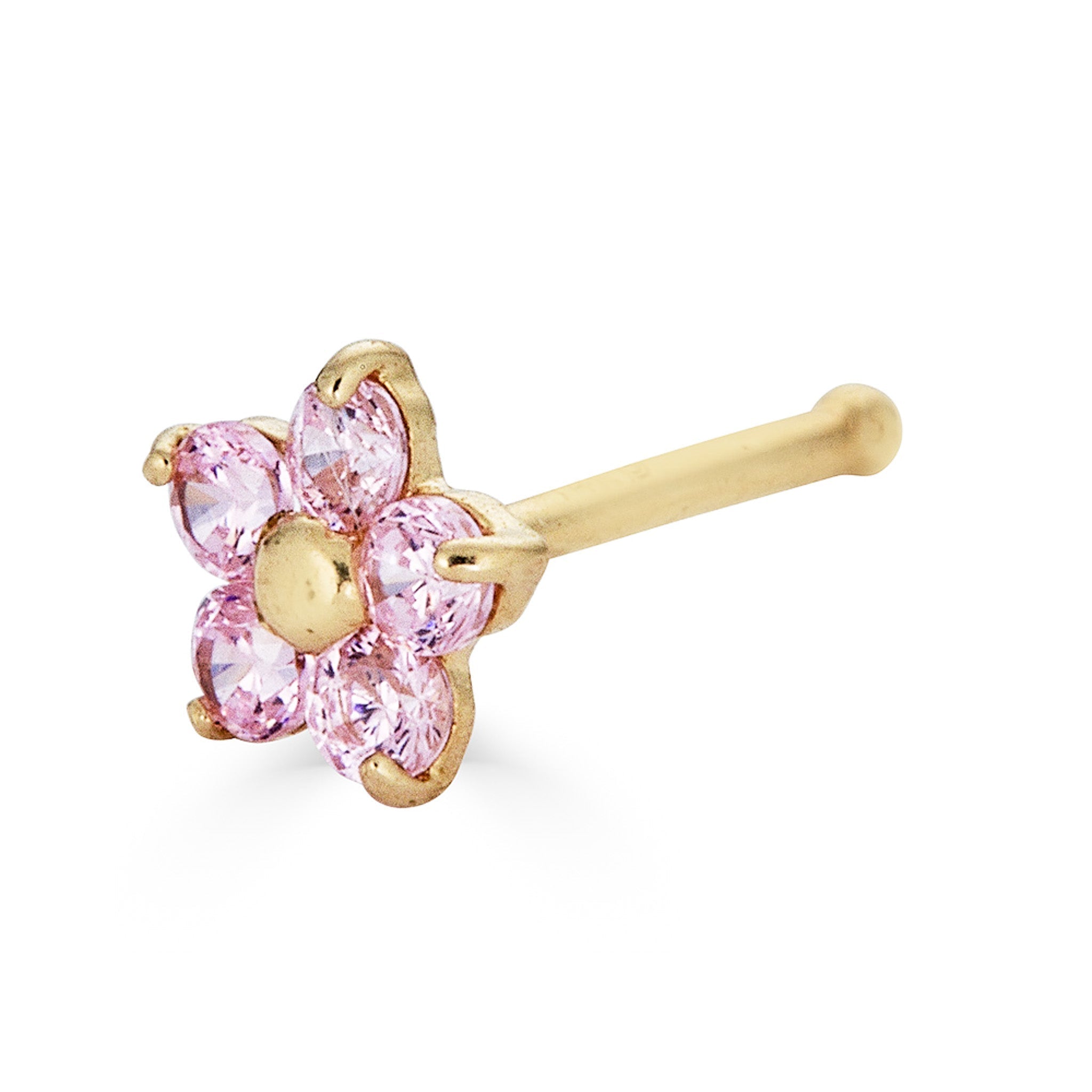 14K CZ Flower Nose Stud - Nolita