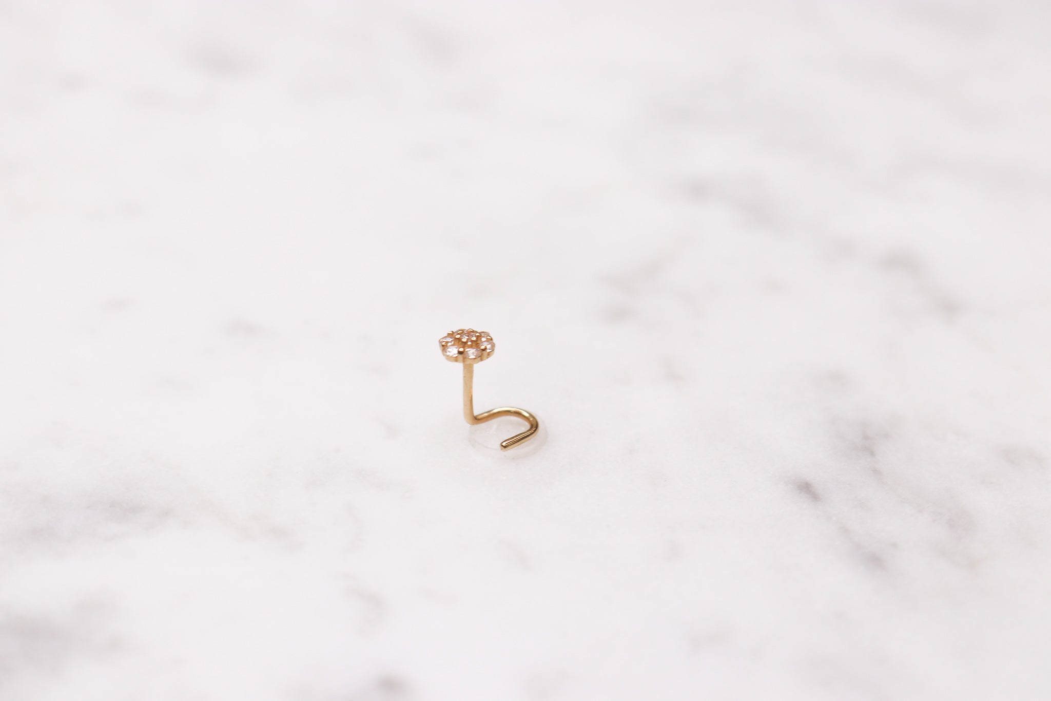 14K CZ Flower Nose Stud - Nolita