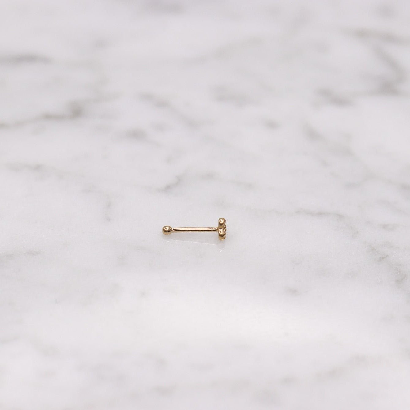 14K CZ Heart Nose Stud - Nolita