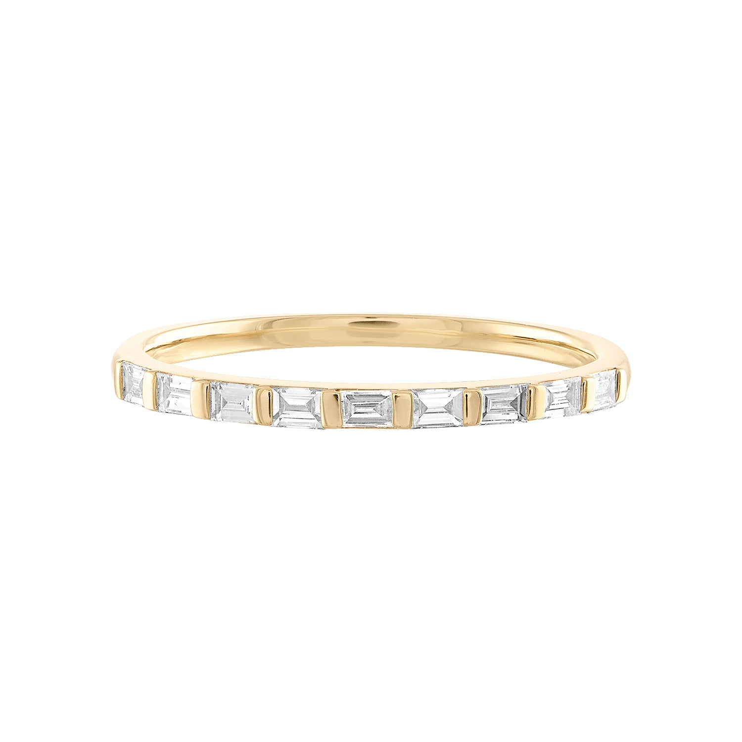 14K Diamond 1/2 Baguette Diamond Ring - Nolita