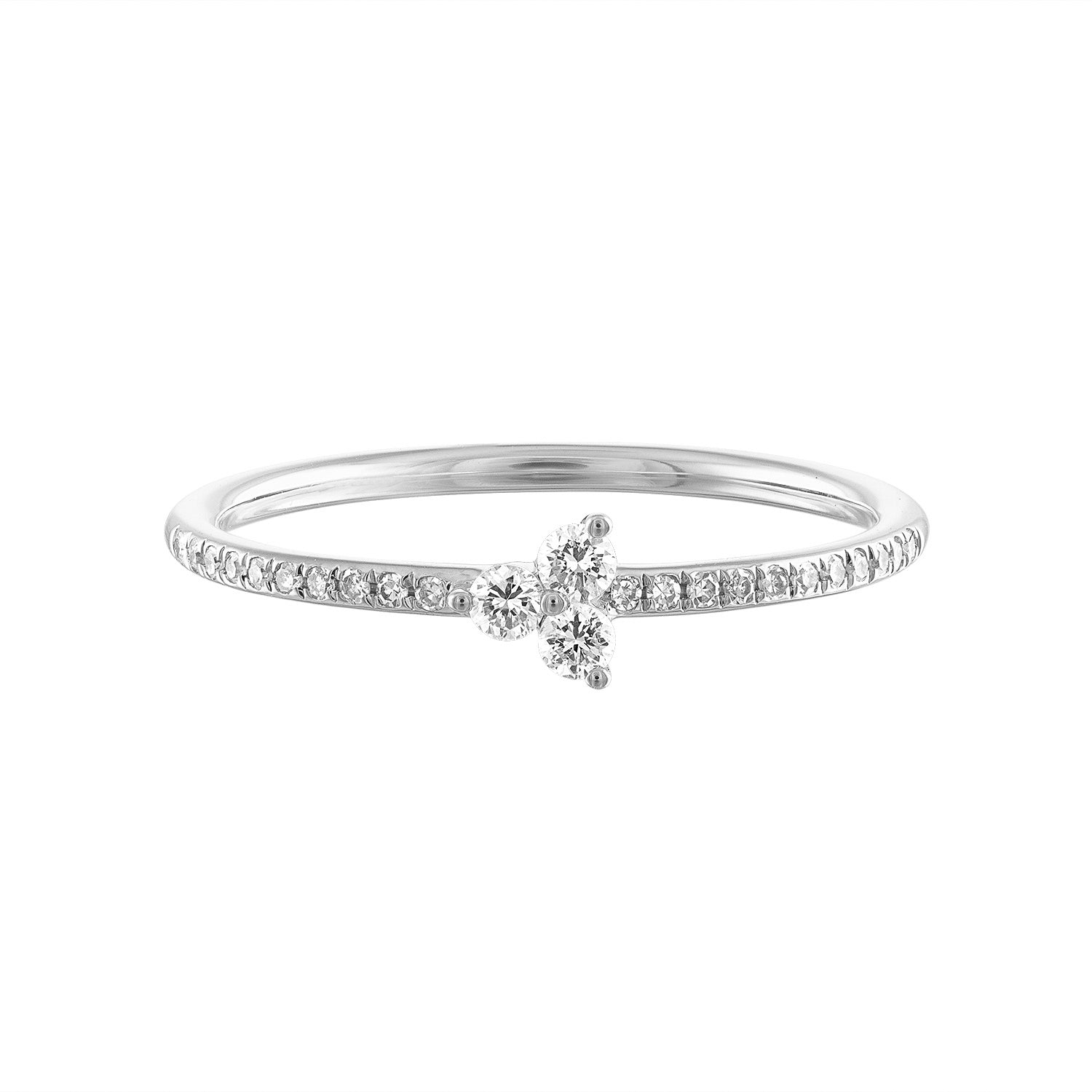14K Diamond 3 Cluster Ring - Nolita