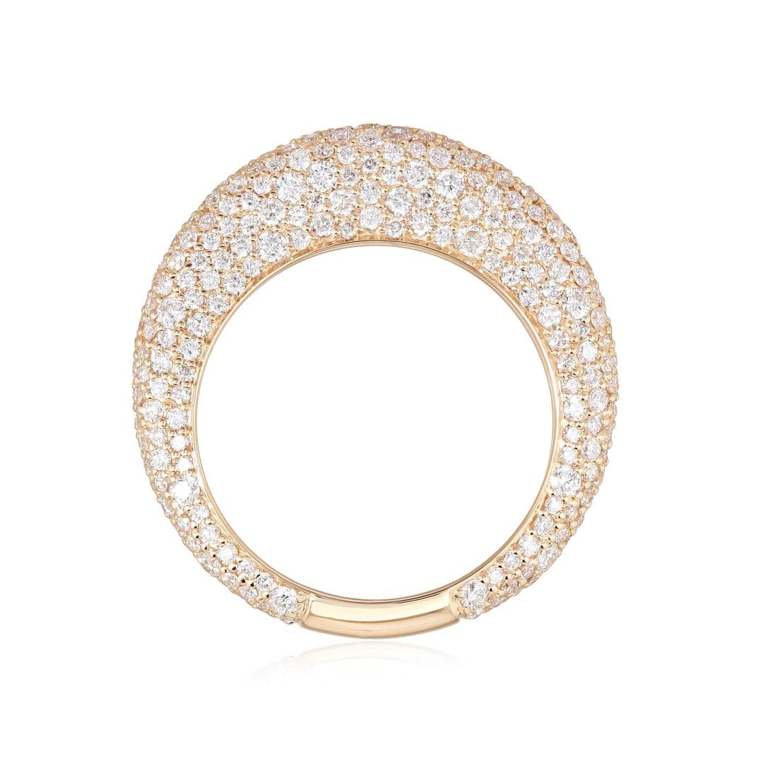 14K Diamond All Pave Dome Ring - Nolita