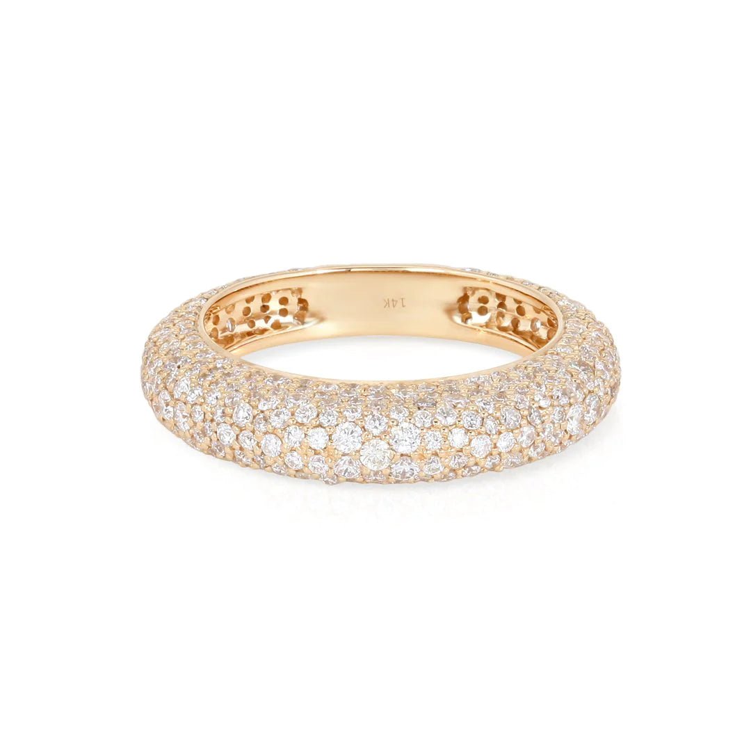 14K Diamond All Pave Dome Ring - Nolita