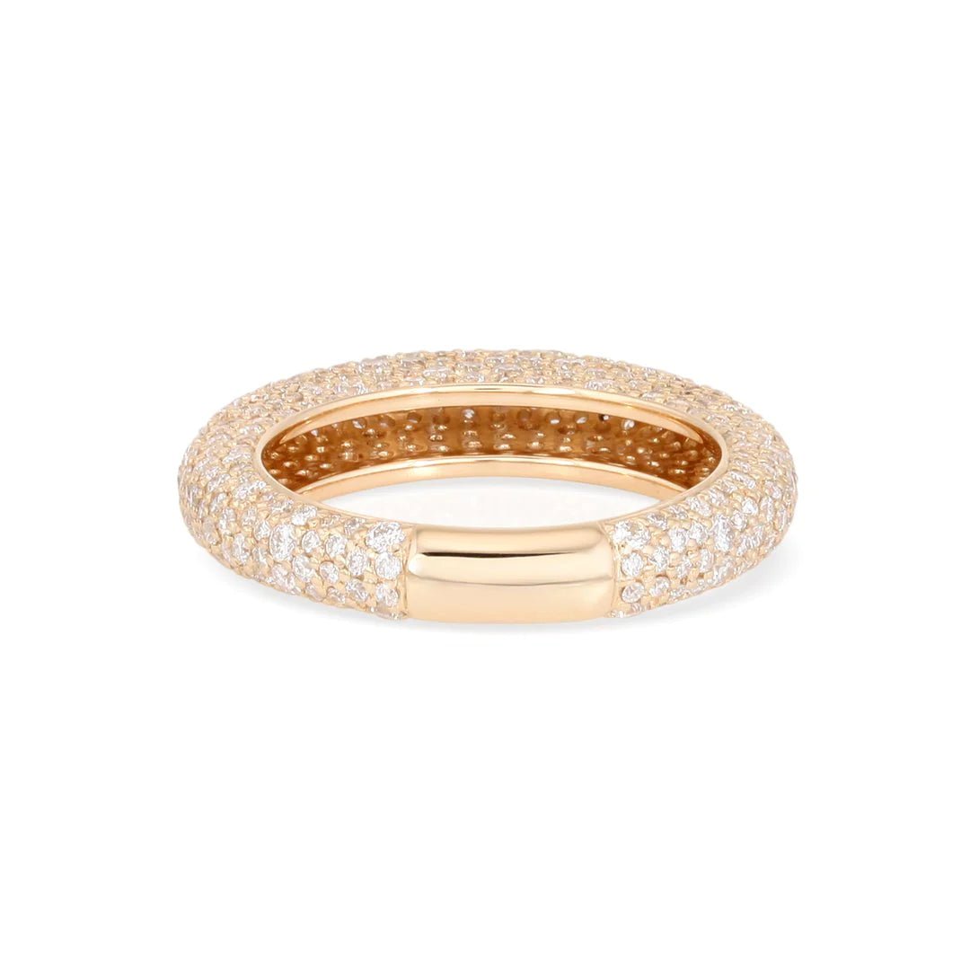 14K Diamond All Pave Dome Ring - Nolita