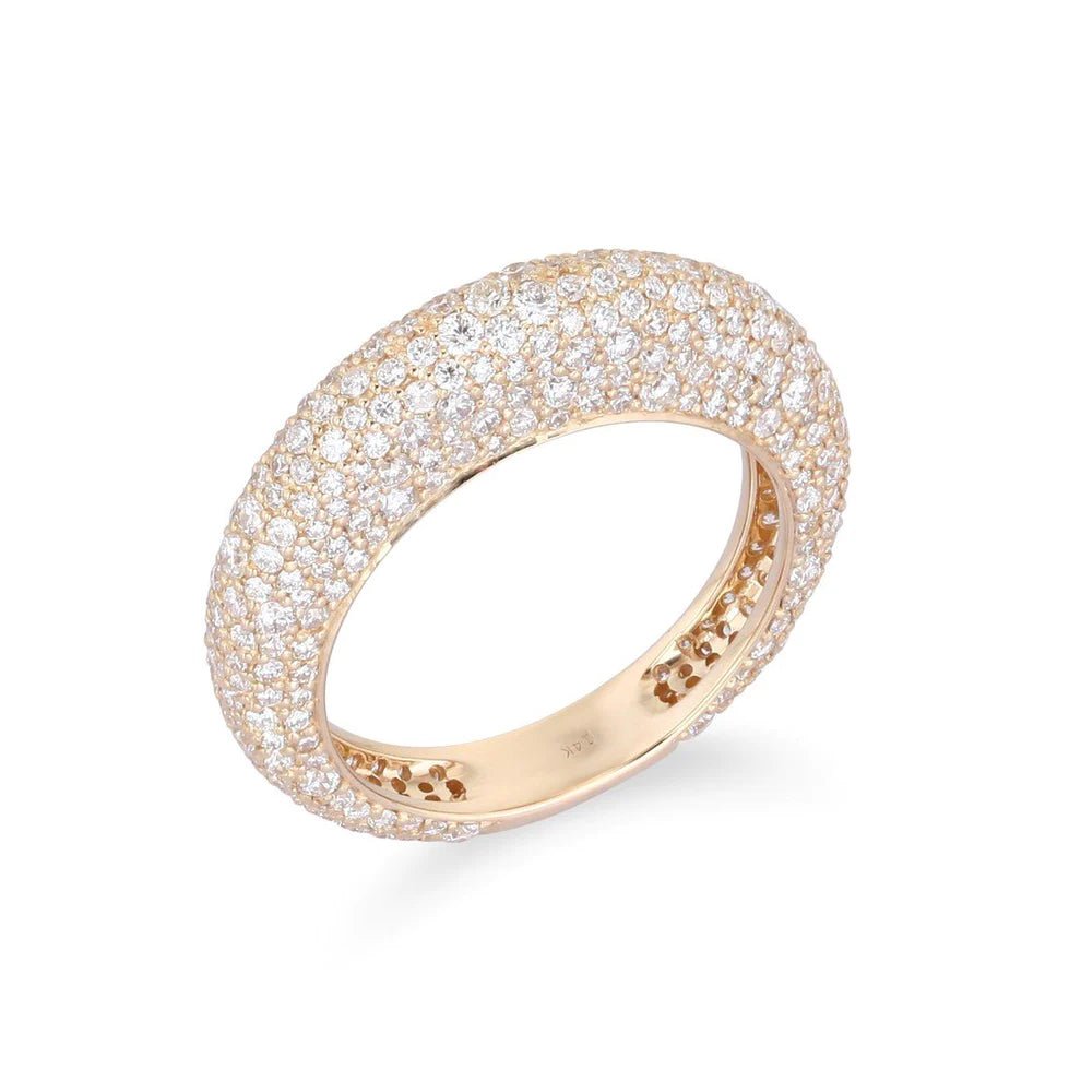 14K Diamond All Pave Dome Ring - Nolita