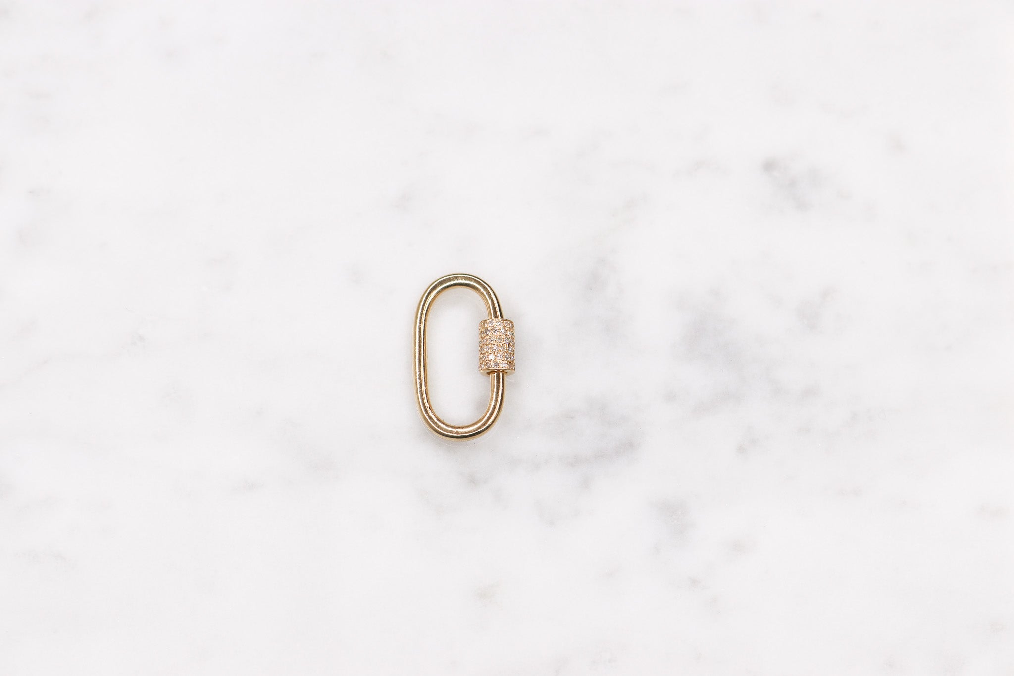 14K Diamond Carabiner Lock - Nolita