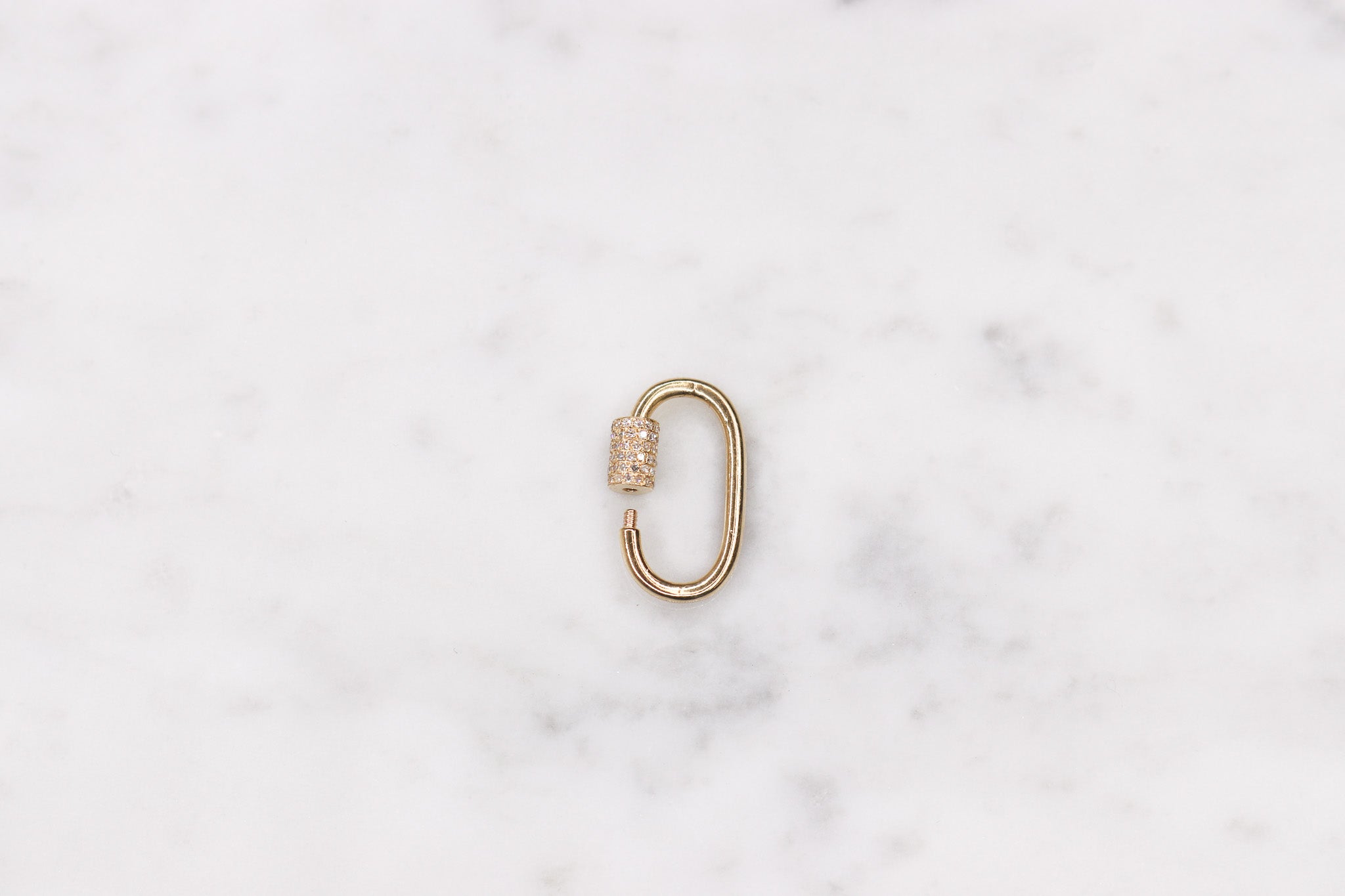 14K Diamond Carabiner Lock - Nolita