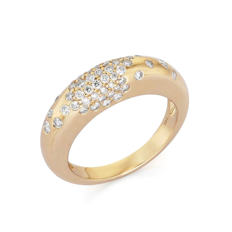 14K Diamond Cascade Dome Ring - Nolita