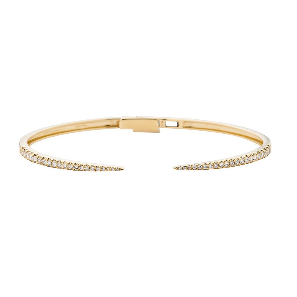 14K Diamond Claw Bangle - Nolita