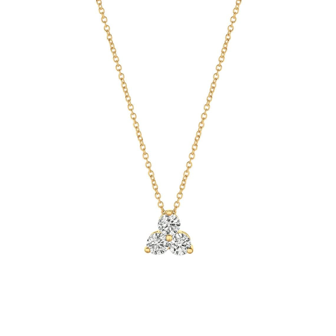 14K Diamond Cluster Necklace - Nolita