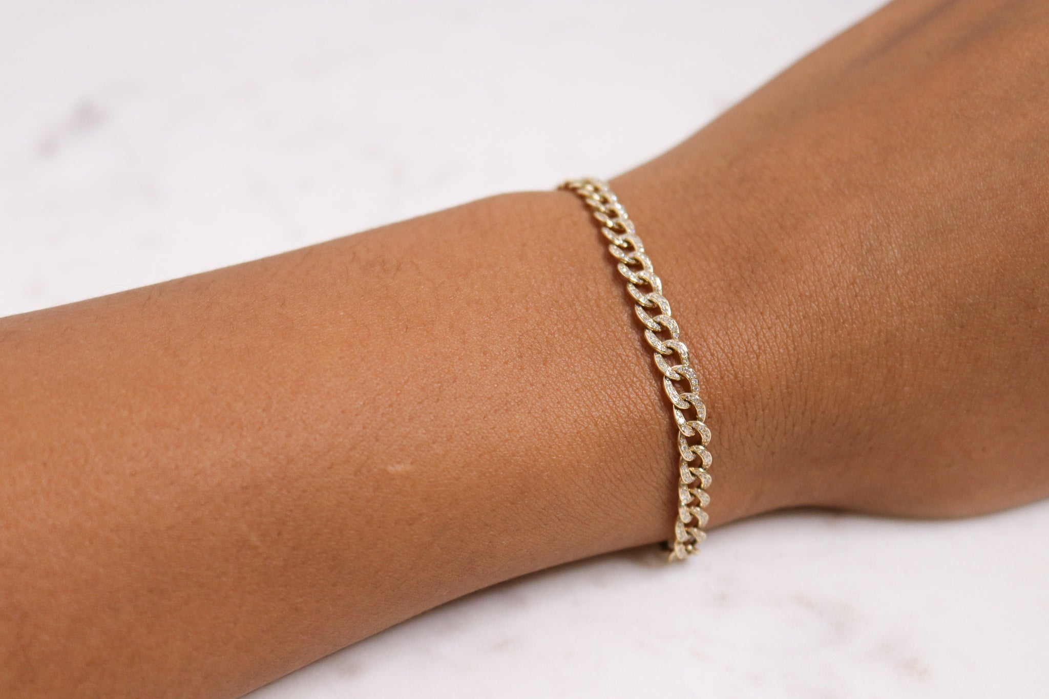 14K Diamond Cuban Link Bracelet - Nolita