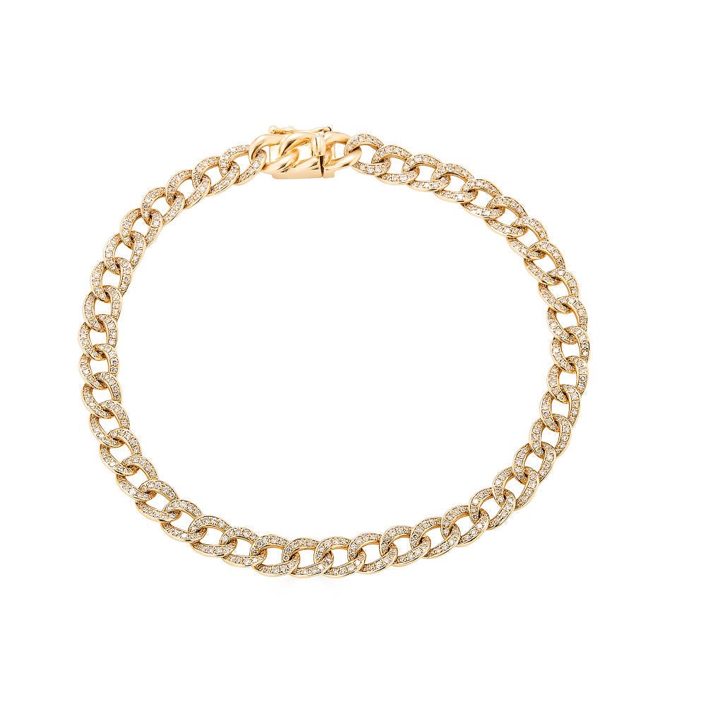 14K Diamond Cuban Link Bracelet - Nolita