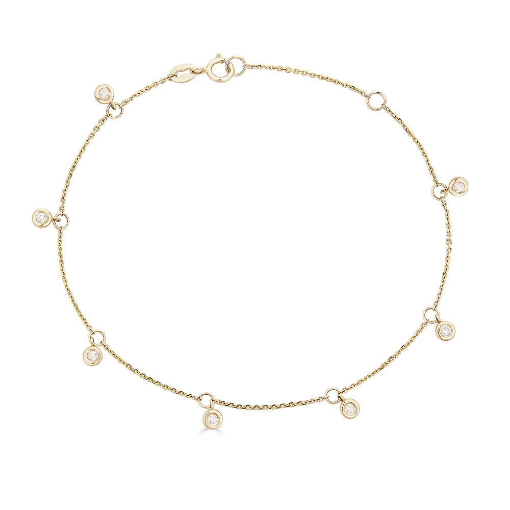 14K Diamond Dangle Bracelet - Nolita