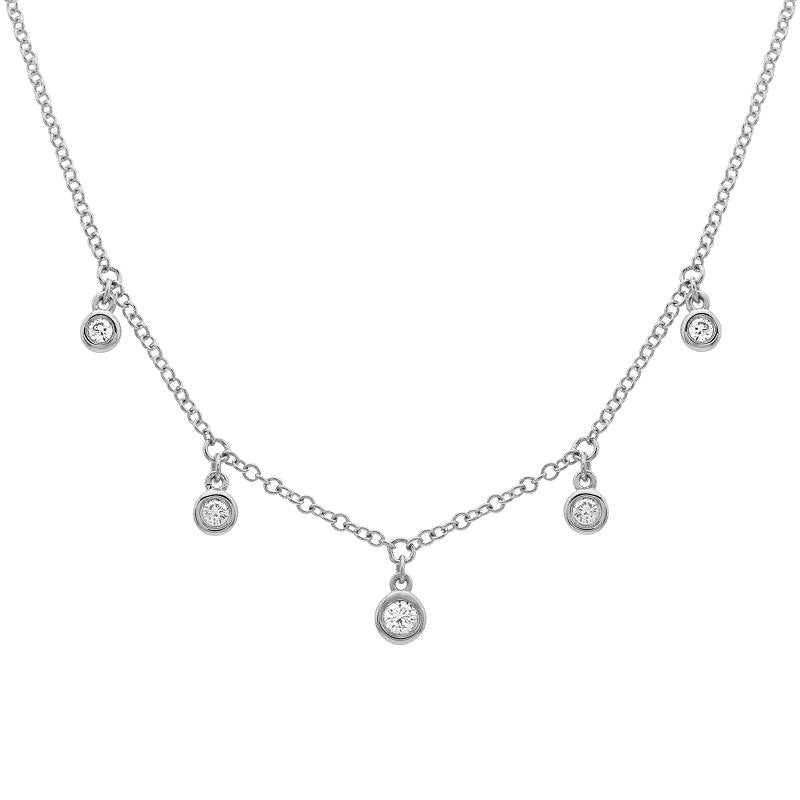 14K Diamond Dangle Necklace - Nolita