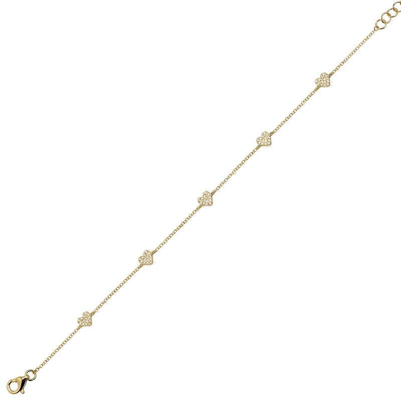 14K Diamond Heart Bracelet - Nolita