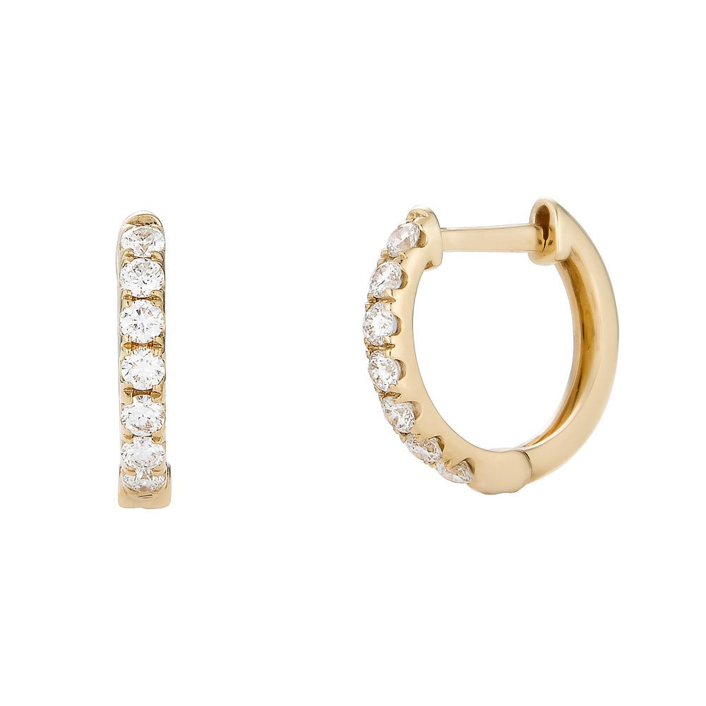 14K Diamond Hoop Earrings - Nolita