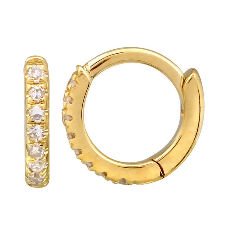 14K Diamond Huggies 7mm - Nolita