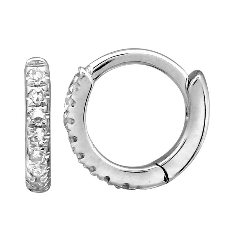 14K Diamond Huggies 7mm - Nolita