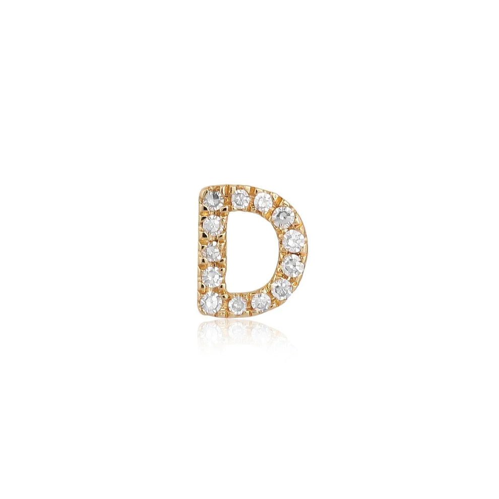 14K Diamond Initial Stud - Nolita