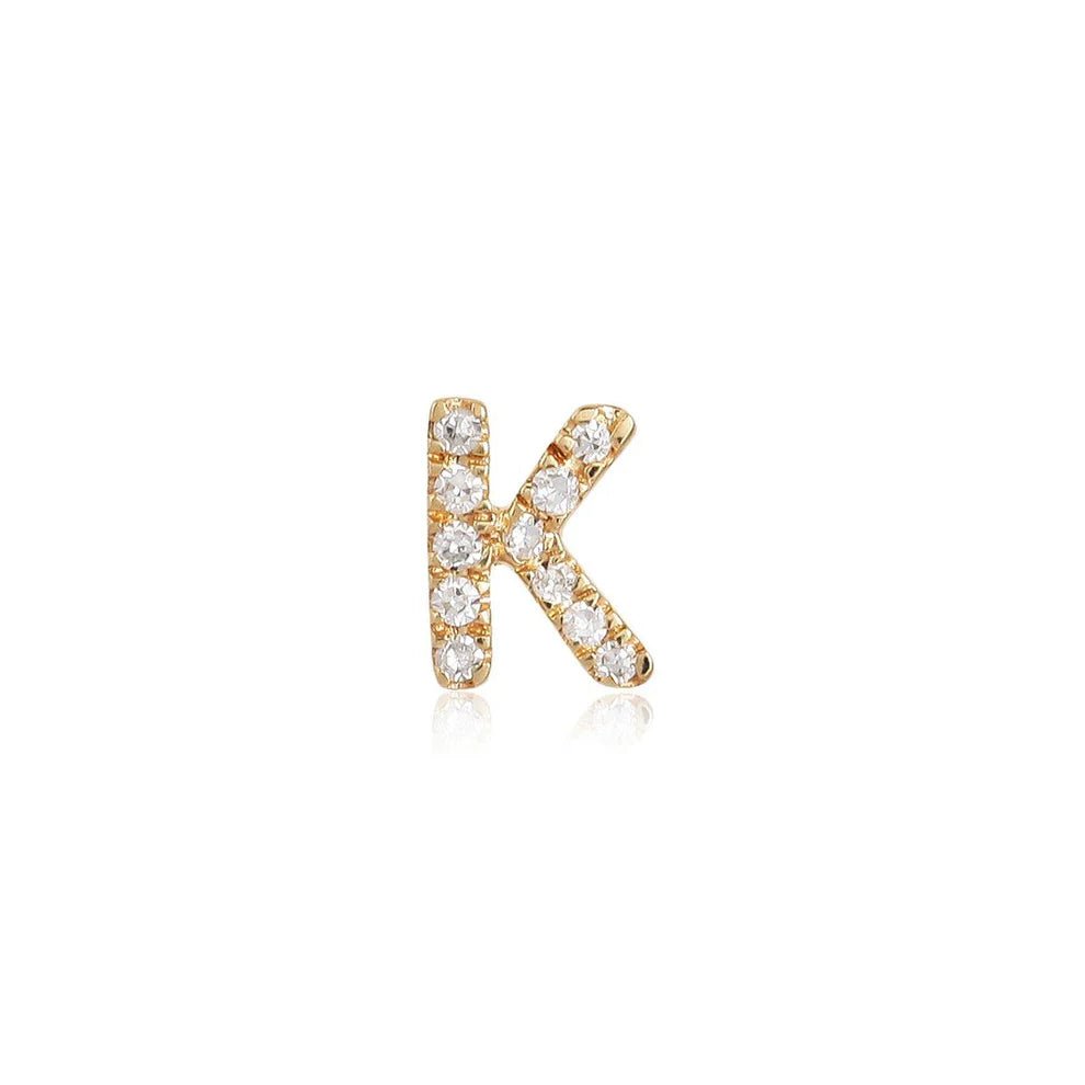14K Diamond Initial Stud - Nolita