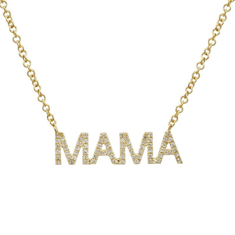 14K Diamond Mama Necklace - Nolita