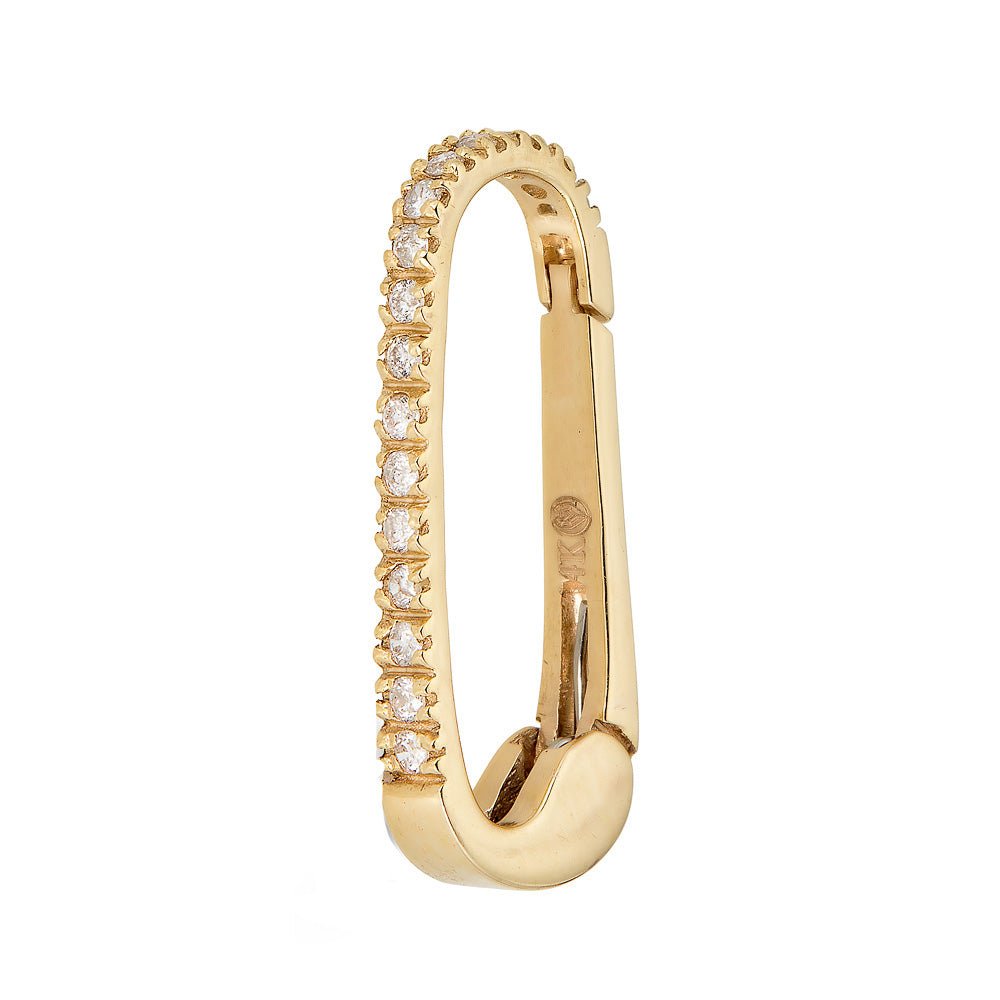 14K Diamond Oval Enhancer Charm Lock - Nolita