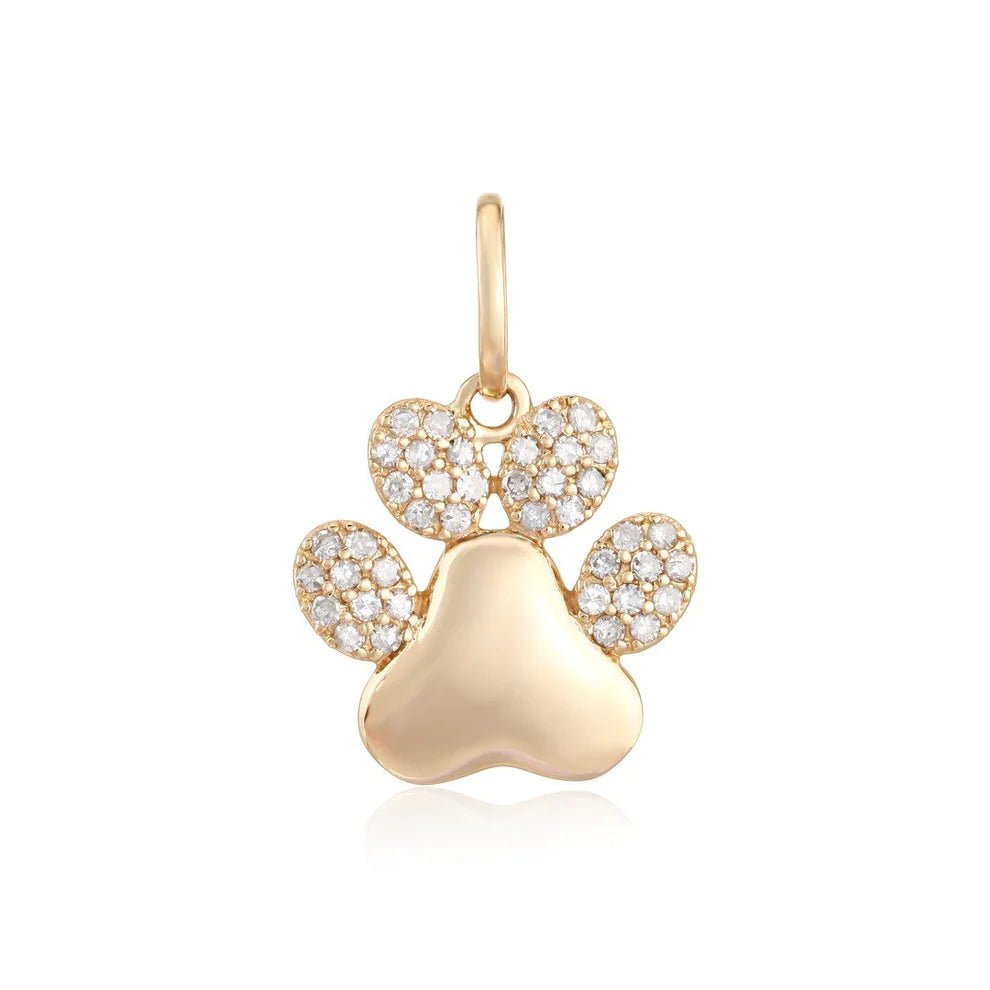 14K Diamond Paw Charm - Nolita