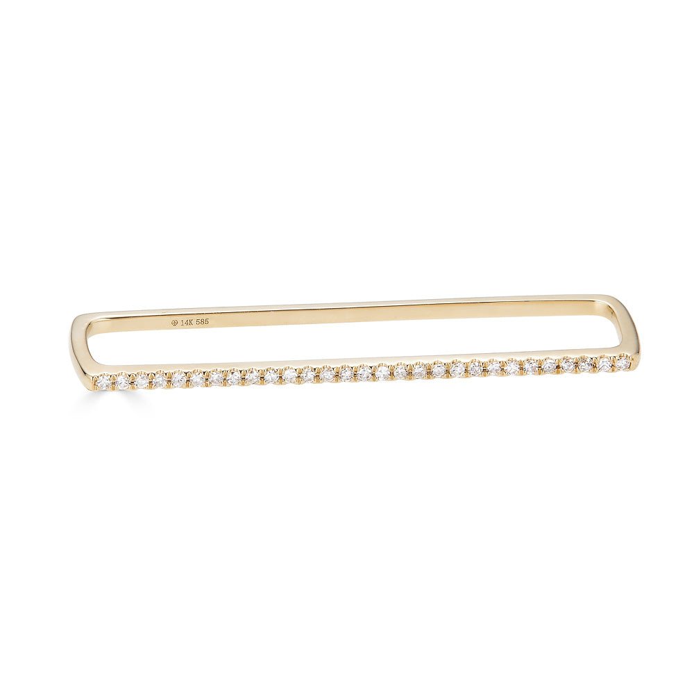 14K Diamond Rectangle Ear Cuff - Nolita