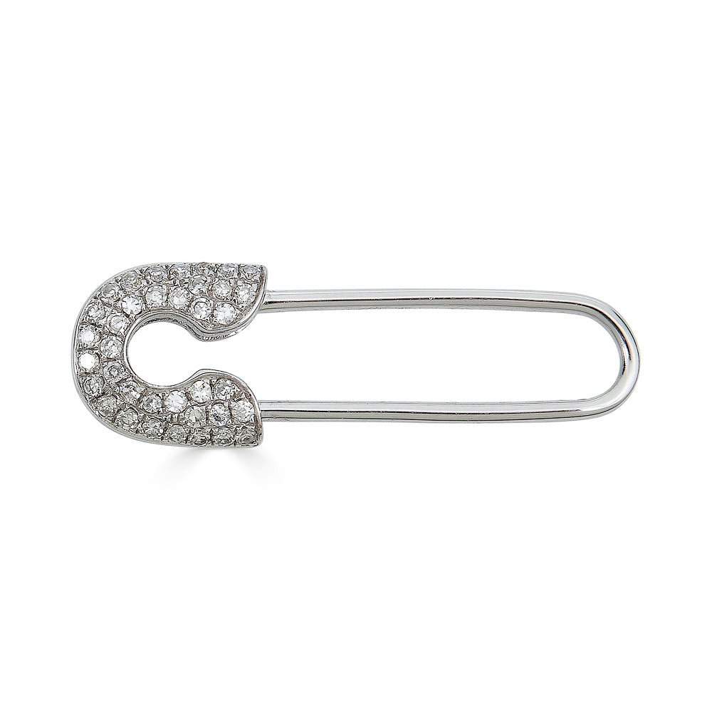 14K Diamond Safety Pin Earring - Nolita