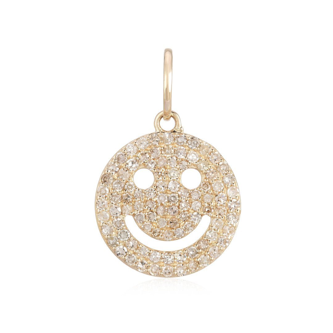 14K Diamond Smiley Face Charm - Nolita